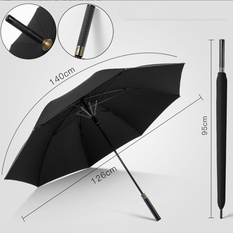 8 Ribs Carbon Fiber Golf Umbrella, 140cm Oversized Stormproof Umbrella with Ultra-Light Windproof Fabric