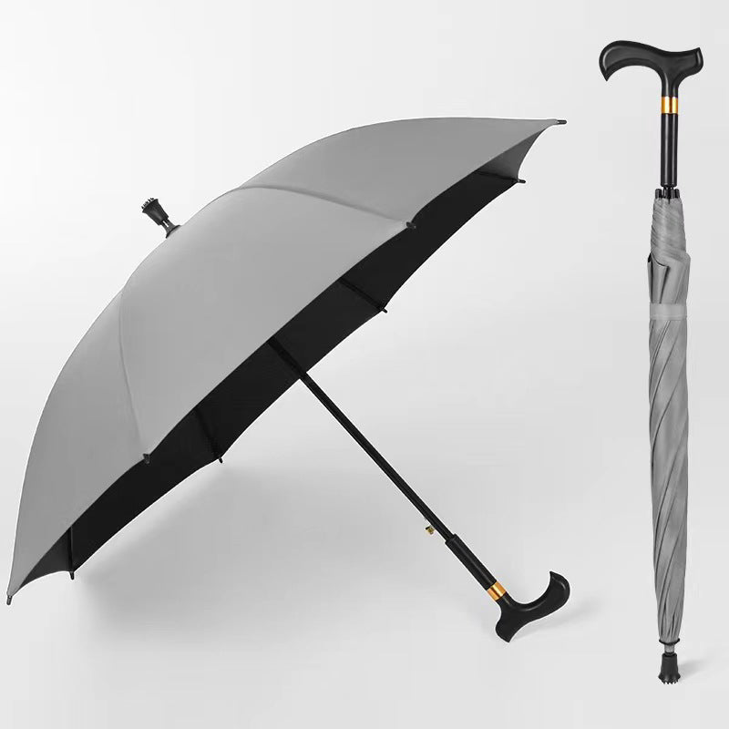 Cane Handle Straight Umbrella 12 Ribs 103cm Windproof Semi-Automatic Steel Frame Long Umbrella with Ergonomic T-Grip, Custom Logo