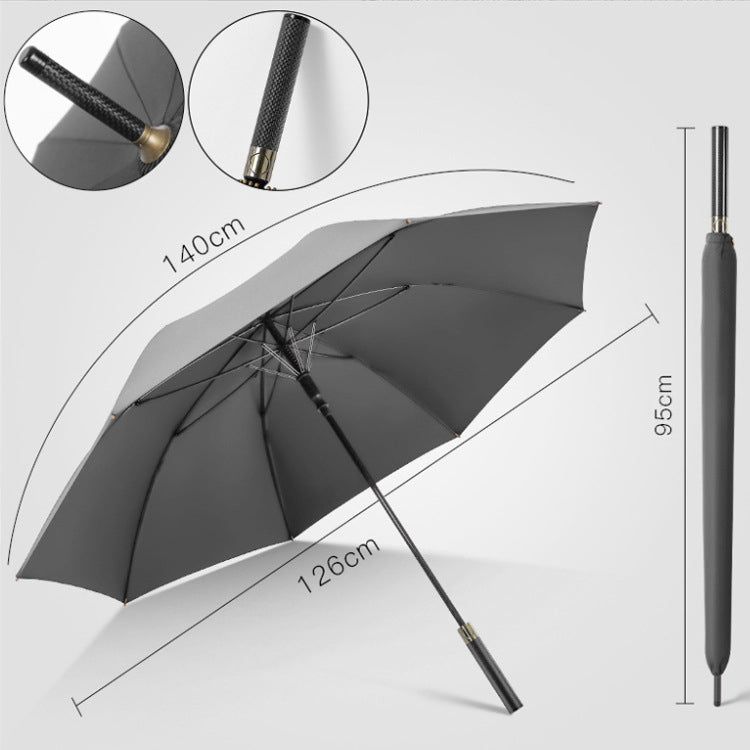8 Ribs Carbon Fiber Golf Umbrella, 140cm Oversized Stormproof Umbrella with Ultra-Light Windproof Fabric