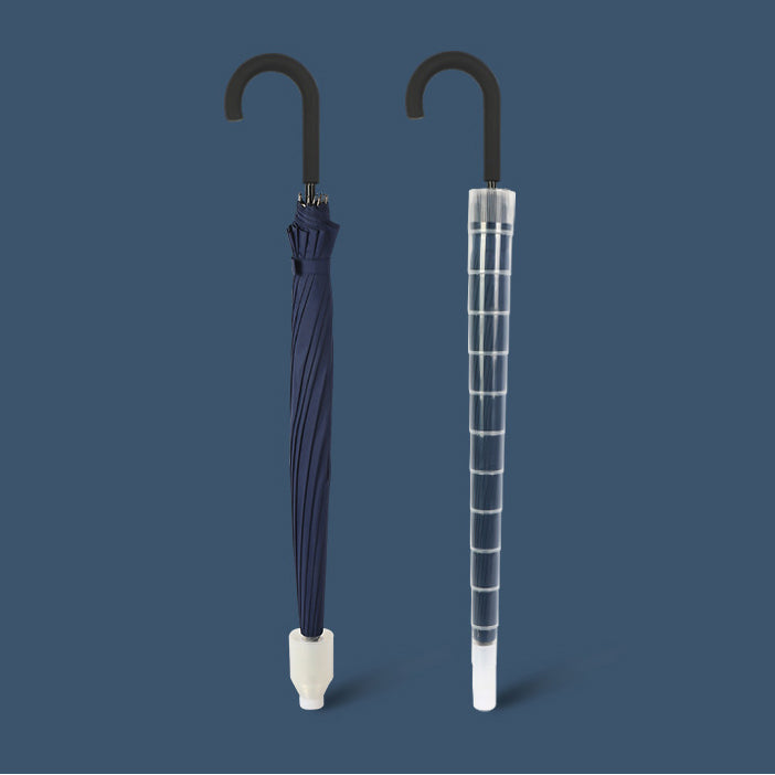 Straight Umbrella with Removable Waterproof Cover - No Drip Windproof J-Hook Umbrella for Car & Daily Use