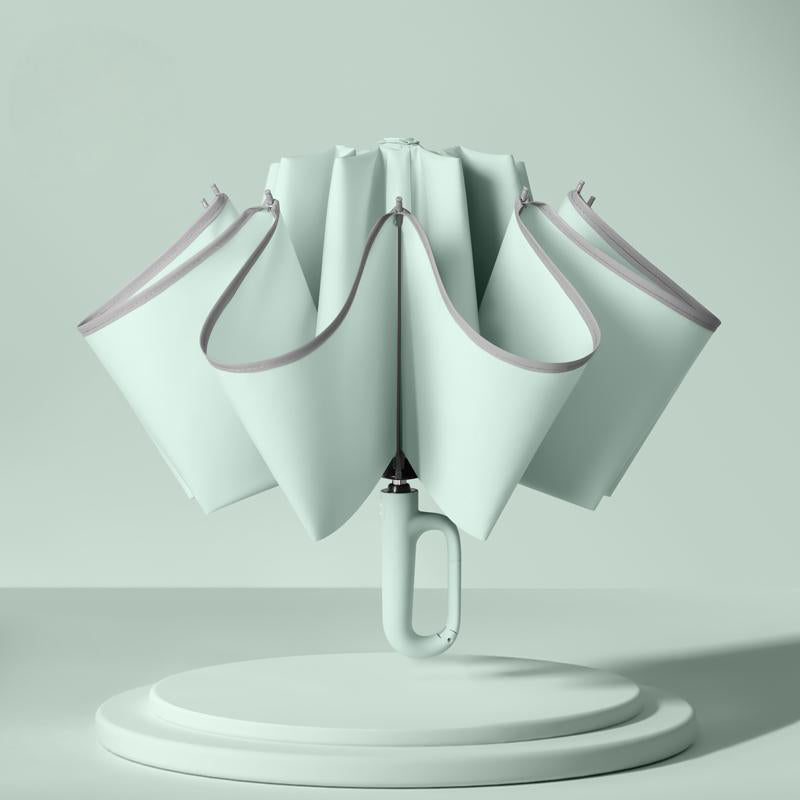 Ring Handle Inverted Folding Umbrella | Automatic, Windproof, Custom Logo Available