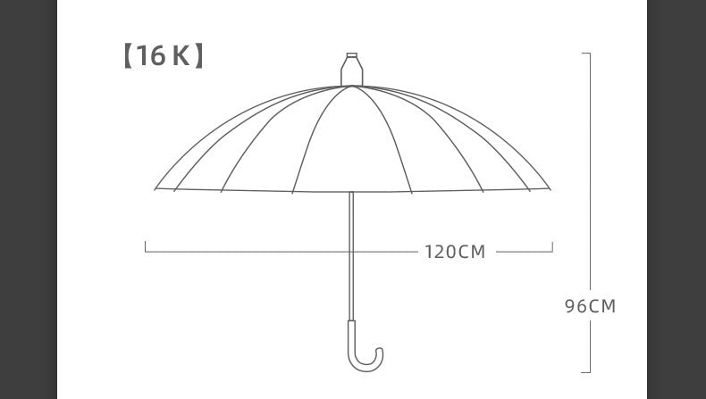 16ribs straight umbrella