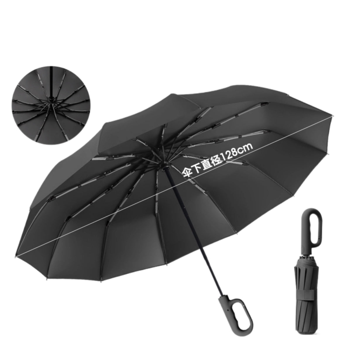 Umbrella with Ring Loop Handle | Windproof & Portable