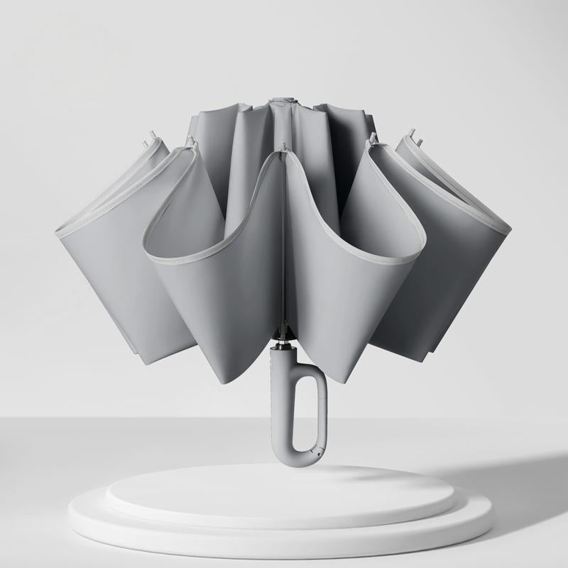 Ring Handle Inverted Folding Umbrella | Automatic, Windproof, Custom Logo Available
