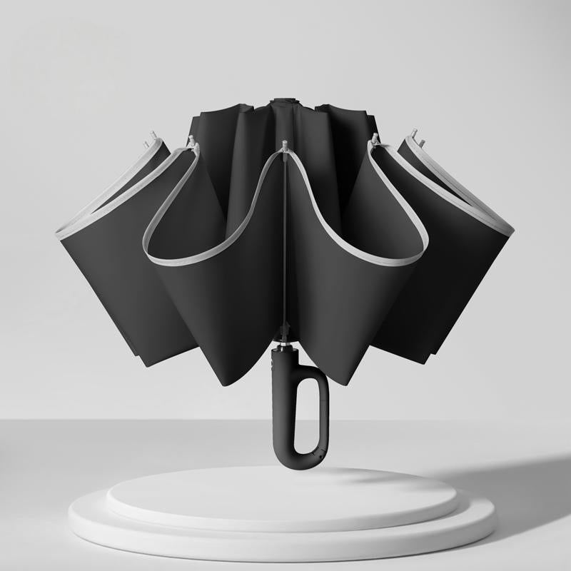 Ring Handle Inverted Folding Umbrella | Automatic, Windproof, Custom Logo Available
