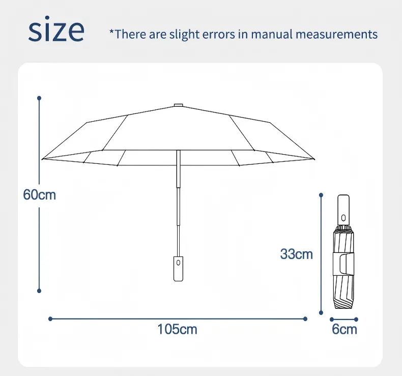 Premium Inverted Travel Umbrella with Non-Rebound Mechanism, Waterproof & Wind Resistant, Wood Handle, Night Safety Reflective Edge for Men & Women
