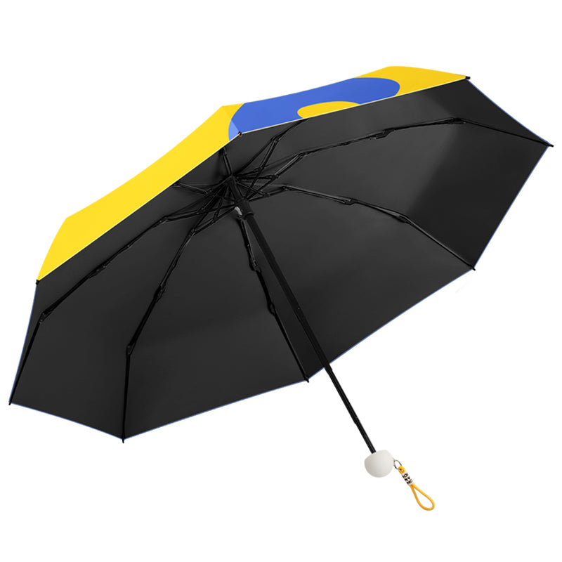 UPF 50+ Five-Fold Capsule Umbrella 325g Ultra-Light 8K Manual Sun & Rain Umbrella with Cute Big-Eye Design and Gift Case
