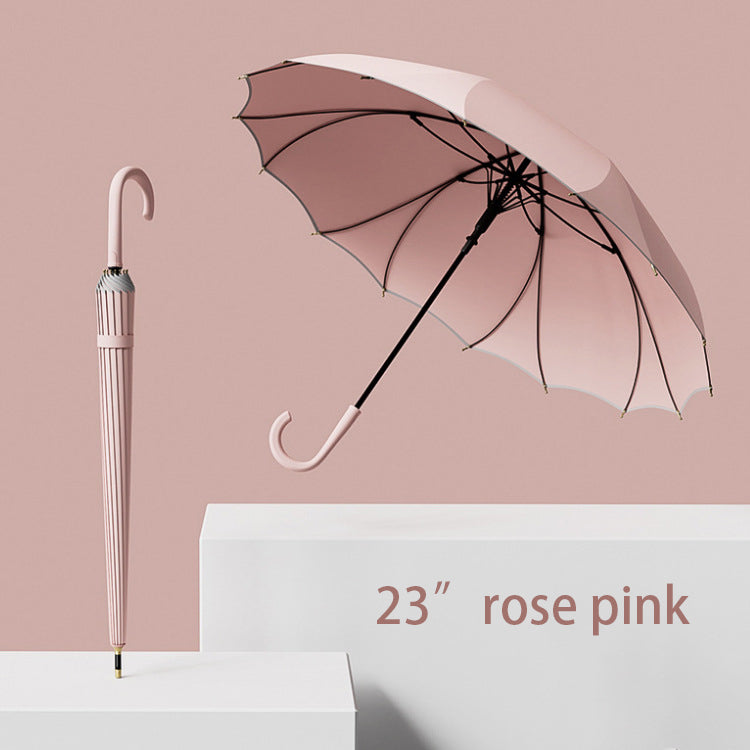 Custom Wholesale Straight Umbrella with One-Piece Canopy, Ideal for Corporate Events & Hotel Gifts