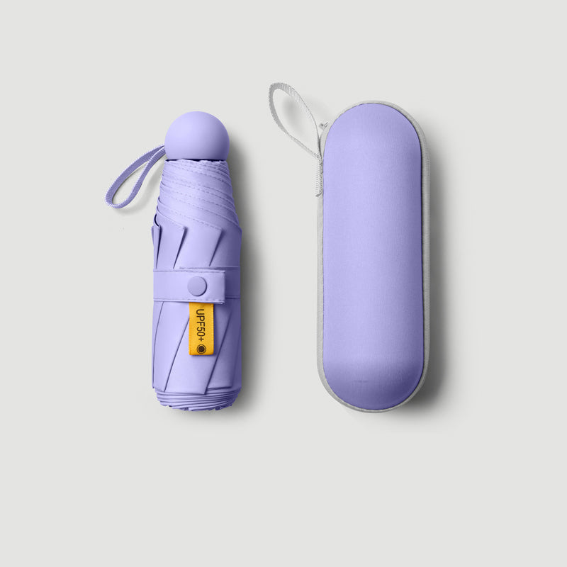 Fengzhu Umbrella Pocket Umbrella 8 Ribs 5 Fold Capsule Hard Case Matte Anti-UV Travel Wrist Strap