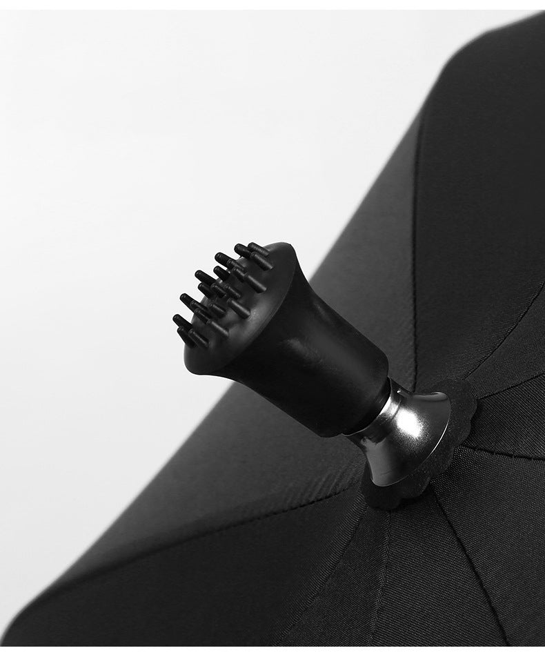 Cane Handle Straight Umbrella 12 Ribs 103cm Windproof Semi-Automatic Steel Frame Long Umbrella with Ergonomic T-Grip, Custom Logo