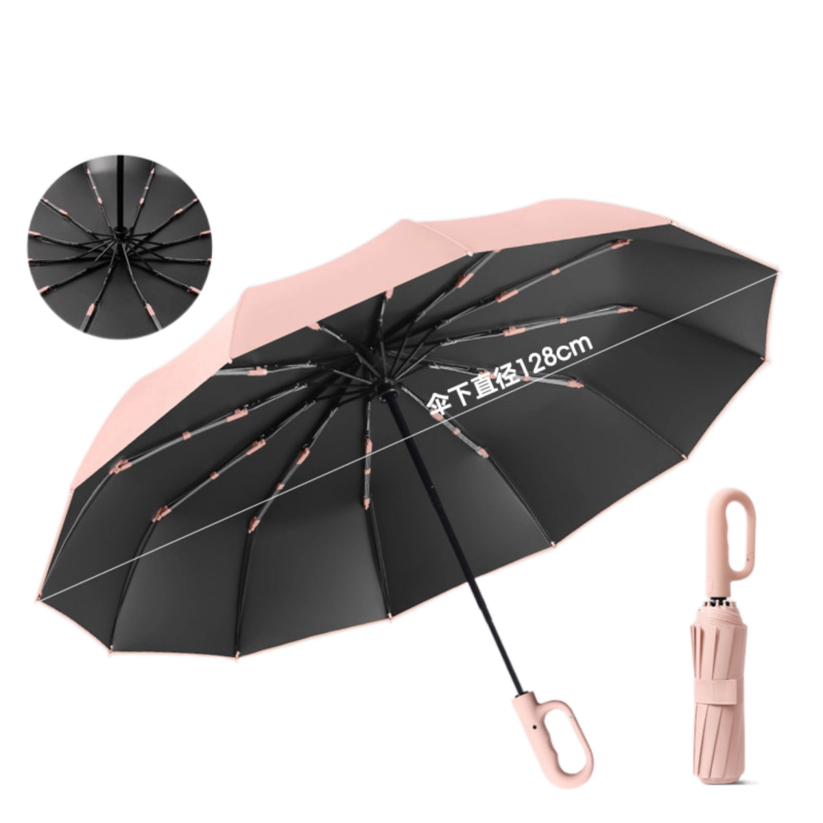 PINK Umbrella Ring Loop Wrist Handle – handle mechanism detail | Fengzhu Umbrella