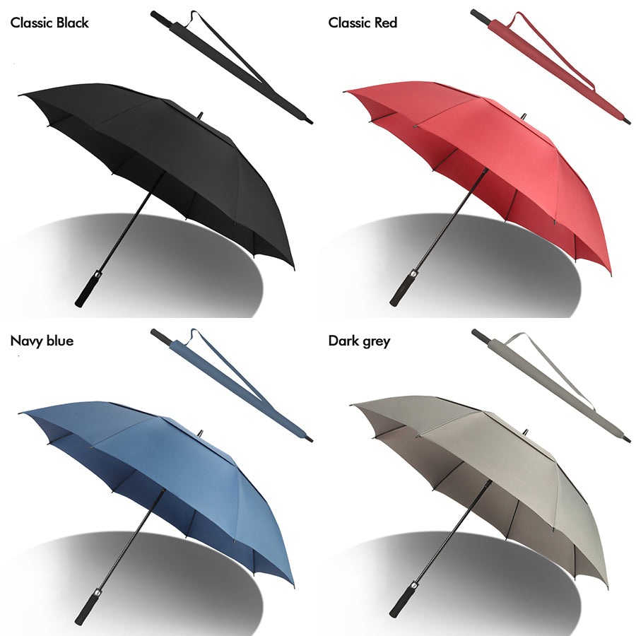 130cm Oversized Stormproof Golf Umbrella, Strong Wind & Rain Resistant, 2-3 Person Coverage