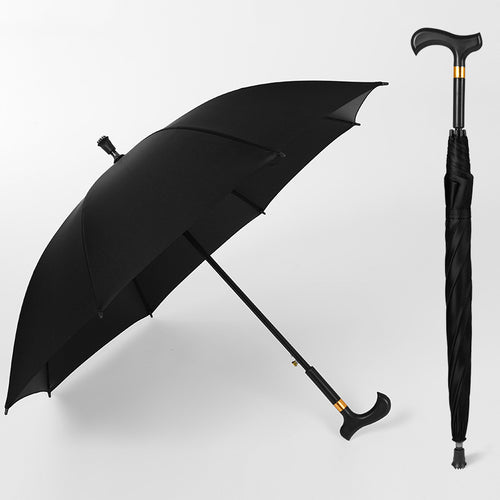 Cane Handle Straight Umbrella 12 Ribs 103cm Windproof Semi-Automatic Steel Frame Long Umbrella with Ergonomic T-Grip, Custom Logo