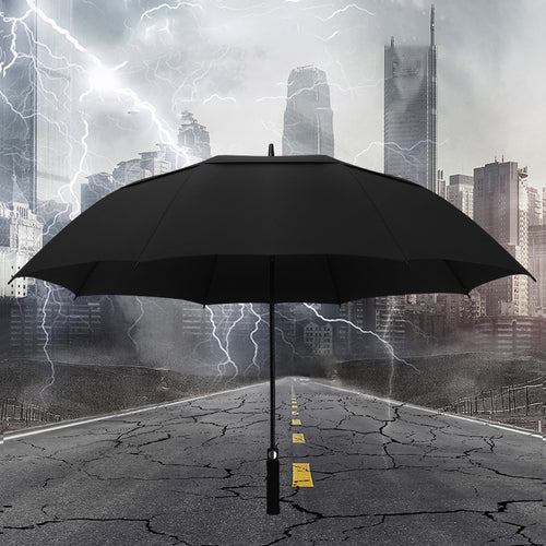Double-layer breathable straight-shaft golf umbrella
