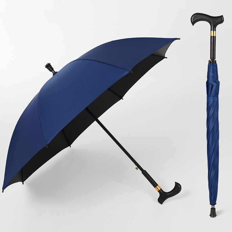 Cane Handle Straight Umbrella 12 Ribs 103cm Windproof Semi-Automatic Steel Frame Long Umbrella with Ergonomic T-Grip, Custom Logo