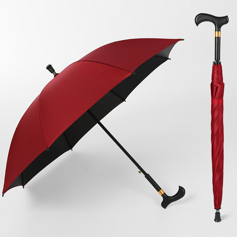 Cane Handle Straight Umbrella 12 Ribs 103cm Windproof Semi-Automatic Steel Frame Long Umbrella with Ergonomic T-Grip, Custom Logo