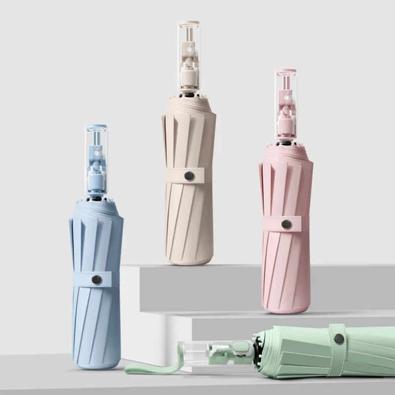Custom 3-Fold Umbrella with Transparent Handle, Windproof & – main product photo | Fengzhu Umbrella