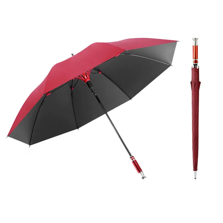 Custom Logo Golf Umbrella with Black Vinyl Anti-UV Fabric & – product detail view | Fengzhu Umbrella