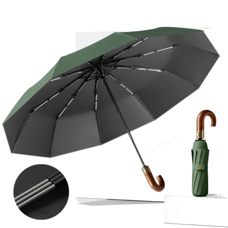 Custom Logo Foldable Umbrella Portable Windproof Compact – product detail view | Fengzhu Umbrella