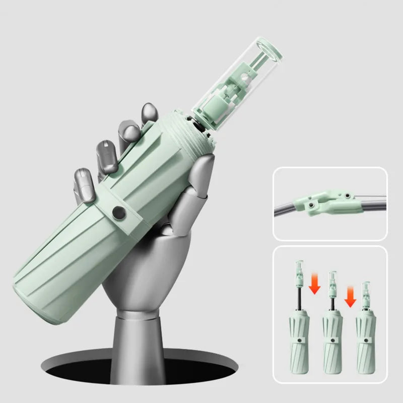 Custom 3-Fold Umbrella with Transparent Handle, Windproof & – close-up detail | Fengzhu Umbrella
