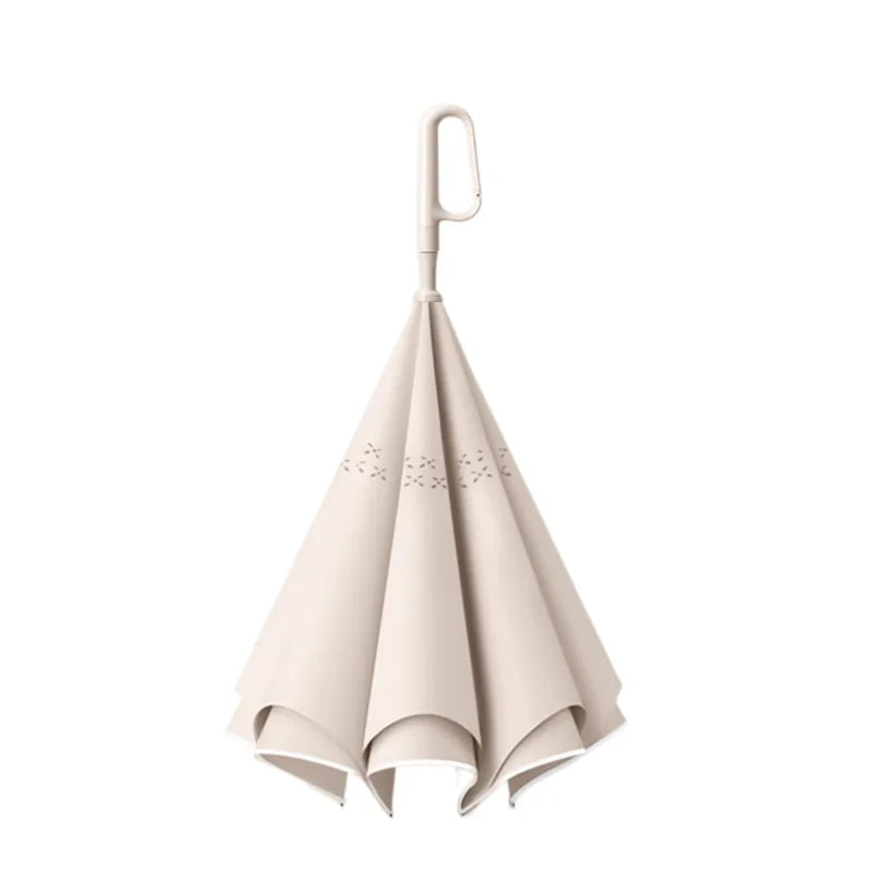 Custom Logo Straight Reverse Umbrella Windproof Waterproo FZ304 – close-up detail | Fengzhu Umbrella