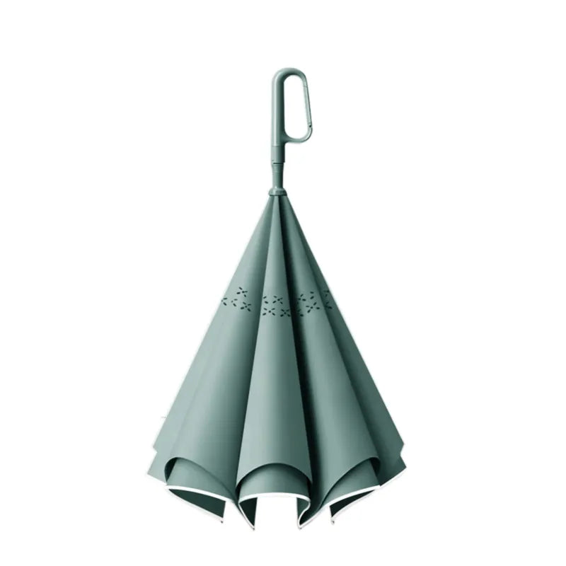 Custom Logo Straight Reverse Umbrella Windproof Waterproo FZ304 – lifestyle in-use photo | Fengzhu Umbrella