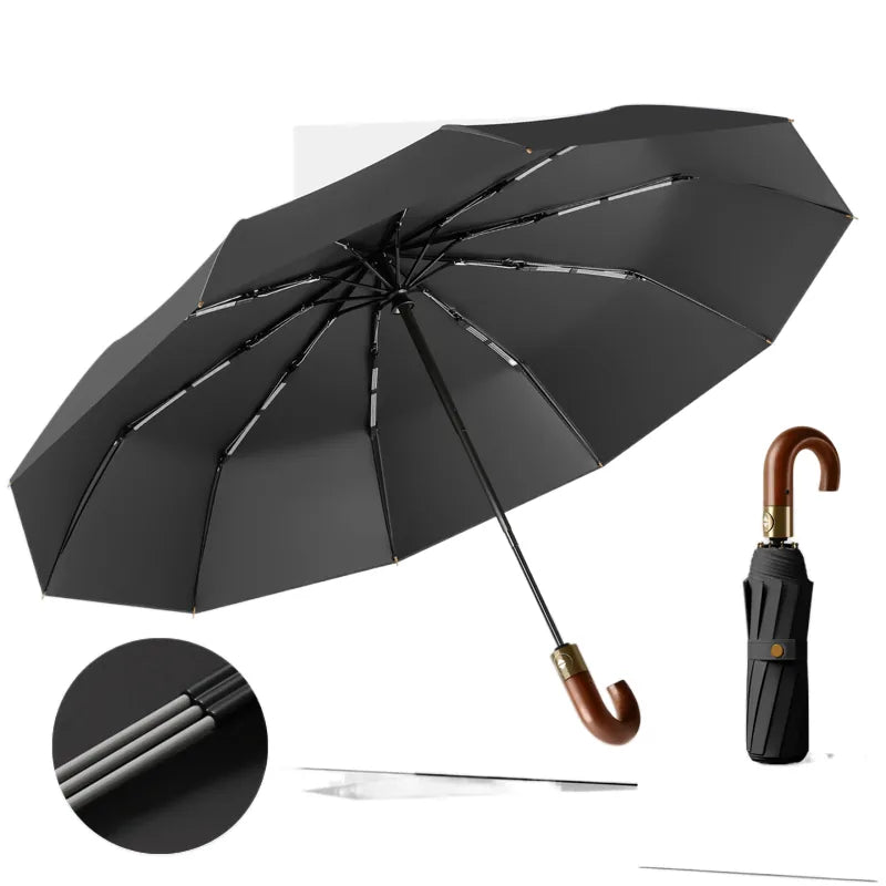 Custom Logo Foldable Umbrella Portable Windproof Compact – lifestyle in-use photo | Fengzhu Umbrella
