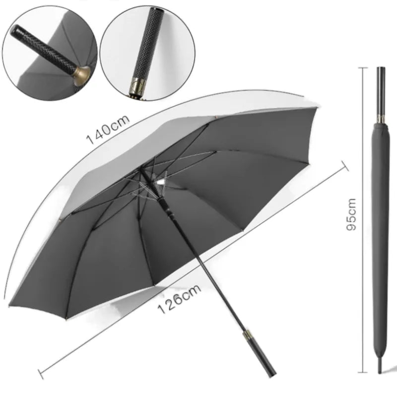 Custom Carbon Fiber Straight Umbrella L20250825 – lifestyle in-use photo | Fengzhu Umbrella