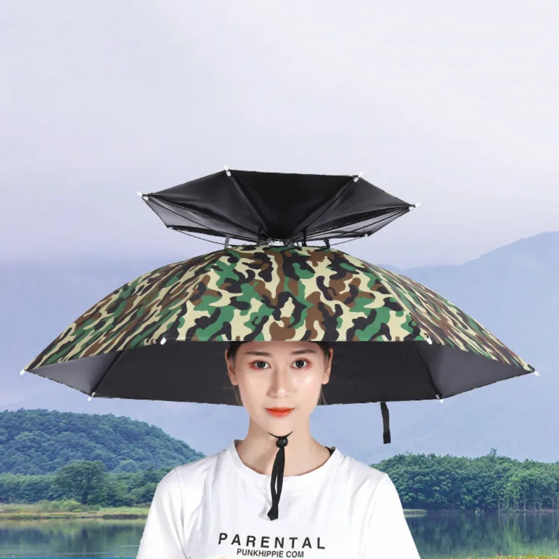 Custom Logo Umbrella Hat Hands-Free UV Protection Waterproof – feature highlight | Fengzhu Umbrella