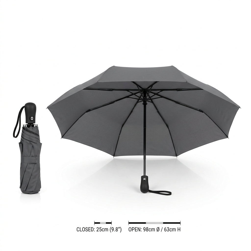 Custom 3-Fold Solid Color Business Umbrella – compact size comparison | Fengzhu Umbrella