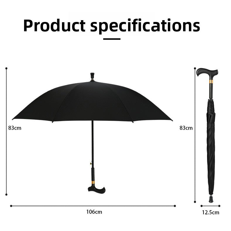 Cane Handle Straight Umbrella 12 Ribs 103cm Windproof Semi-Automatic Steel Frame Long Umbrella with Ergonomic T-Grip, Custom Logo